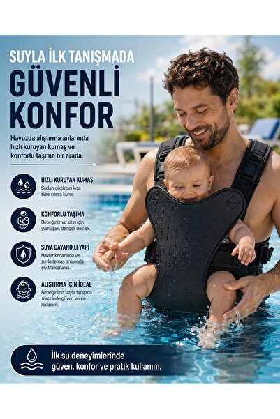 Moda West Suya Dayanıklı Hızlı Kuruyan Bebek Kanguru, Havuz ve Deniz Kullanım...