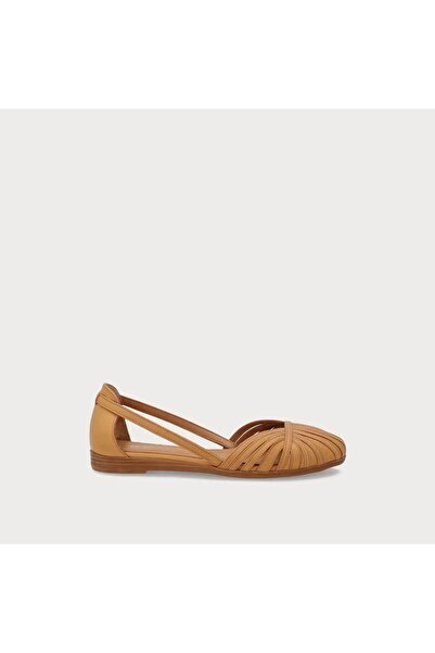 Frau Kadın / Kız Sandalet 03M4 LEATHER CAGED BALLET FLATS WITH THIN STRAPS