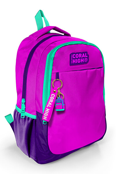 Coral High 14401 حقيبة ظهر بثلاثة أقسام باللون الوردي