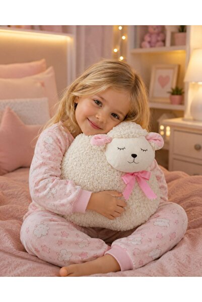 hey me: lisa Kuzu Suratlı 40 cm Bebek ve Çocuk Odası Oyuncaklı Peluş Yastık