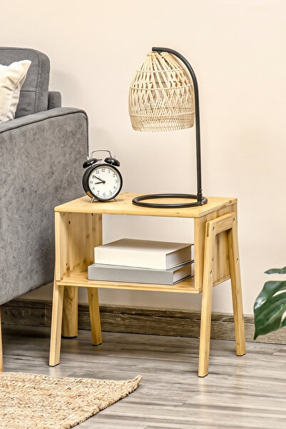 Begin Power Bambu 2 Katlı Oturma Odası Yatak Odası Komodini Raflı Komodin Sehpa