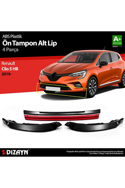 Drs Tuning Renault Clio Uyumlu 5 Hatchback ABS Plastik Ön Tampon Alt Lip Kırm...