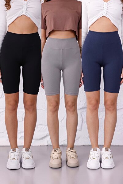Mijja 3-Pack Advantage Women's No-Show Extra Flexible High Waist Biker Ribbed...