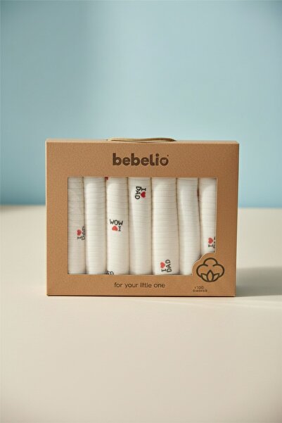 Babymet %100 Pamuk Organik Bebek Ağız Mendili 7'li Set, 25x25 cm Yumuşak&Hipo...