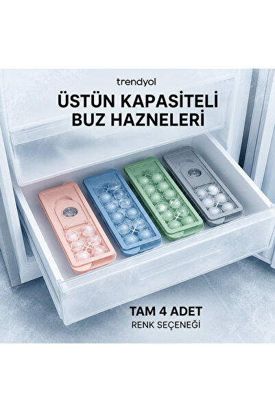 Genel Markalar 2 adet - Vakumlu Silikon Buz Kalıbı 12 Bölmeli Kapaklı Buzluk ...