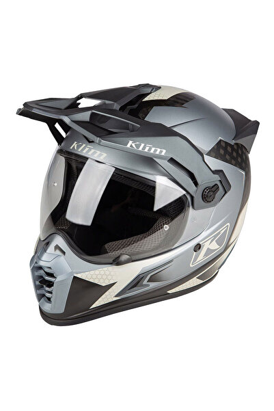 Klim Krios Pro Carbon Charger Adv Rally Motosiklet Kaskı Gri