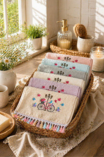 Bella Home Πετσέτα κουζίνας με φούντες, δεμένη στο χέρι |   30x50 εκ. |   6 τ...