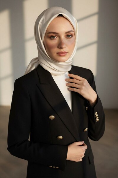 Vissona %100 Twill İpek Düz Ekru Renkli Daha Tok Exclusive Serisi 90x90 Eşarp...