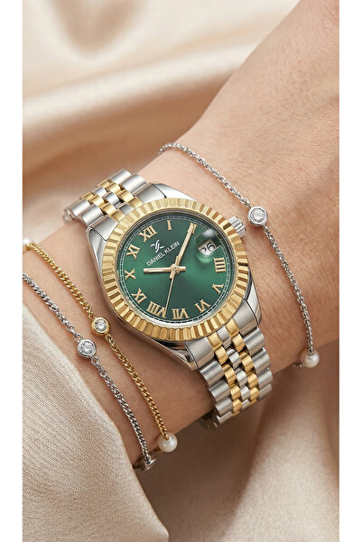 Daniel Klein Premium Silver and Rose Gold Stainless Steel Watch for Women DK....
