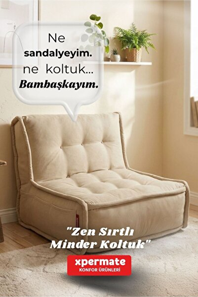 XPERMATE Sırtlı Pofidik Minder Koltuk Yer Koltuğu Sırt Destekli Oturma Minder...