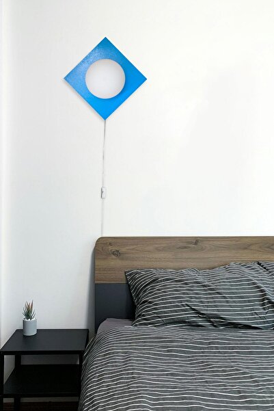 D-light Blue Square Sconce with Plug
