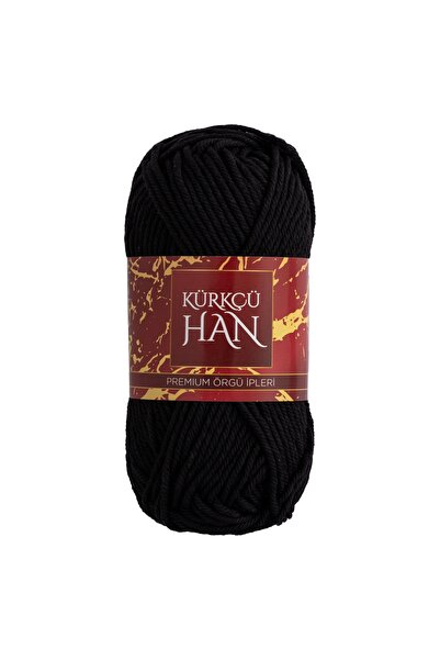 Kürkçü Han Cotton Comfort 100gr Pamuklu Makrome Punch Amigurumi Örgü İpi - Siyah