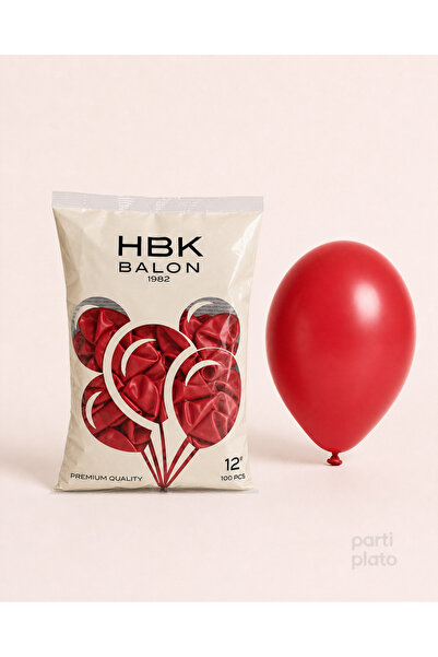 HBK Balon Pastel 12" Balon Hbk Red 100Pcs