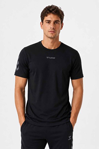 hummel 911606 Erkek Siyah Bisiklet Yaka T-shirt