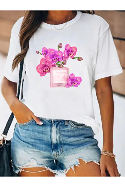 Pink Sky Женска пролећна модна летња мајица са цветним принтом и T-shirt