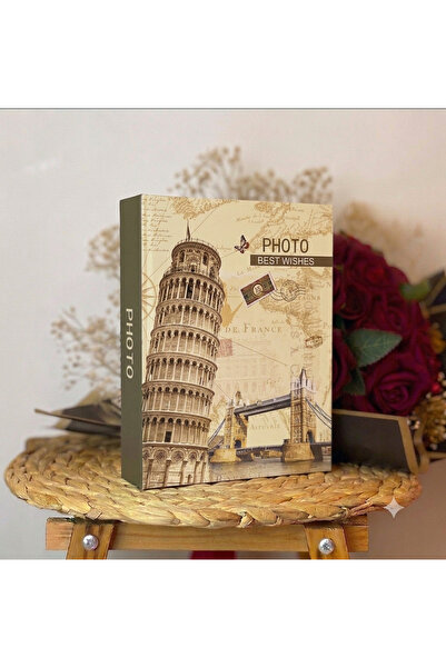 Rabsev Photo Album 10X15Cm 200 Photo Capacity Pisa Tower Patterned Memory Album