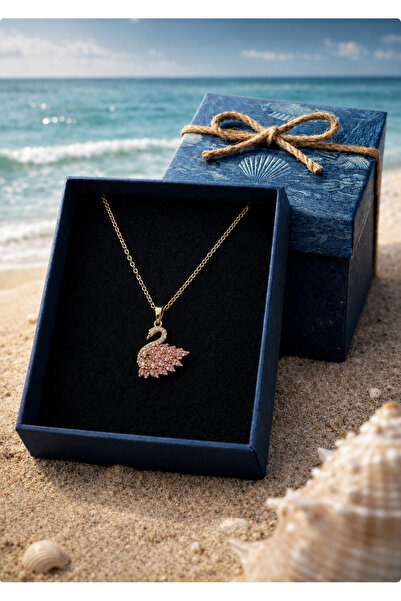 PULİNİN DÜKKANI Gold Color Swan Figured Women's Necklace – Elegant Design, St...