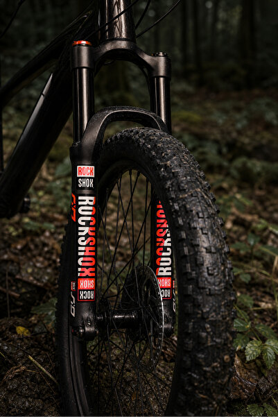 bisiklet dünyam Rockshox Maşa Sticker Elektrikli Bisiklet Çıkartma Kırmızı