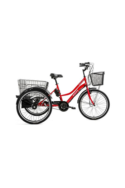 Bisan e-PORTER ÜÇ TEKERLİ ELEKTRİKLİ BİSİKLET 44CM V 24 JANT 3 VİTES BAYRAK K...