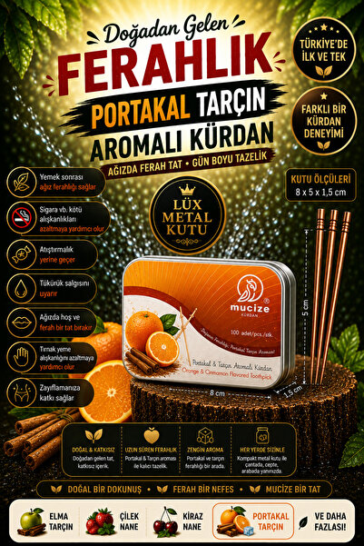 mucize Portakal-Tarçın Aromalı Kürdan Lüx Metal Kutu