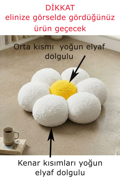 Ju Yaratıcı Tasarım وسادة زخرفية ناعمة من القطيفة على شكل زهرة الأقحوان، وسادة وسادة زخرفية باللون الأبيض بقطر 45×45 سم