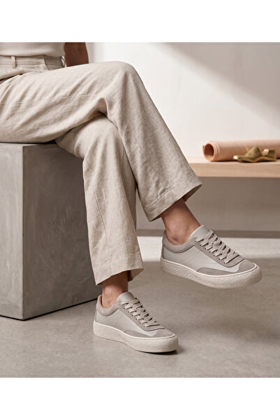 Deripabuc Hakiki Deri Silver Kadın Deri Sneaker DP87-0180