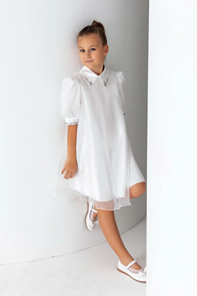 HAUSEkids 8-15 Years Old Rosario Girl's Dress-Ecru