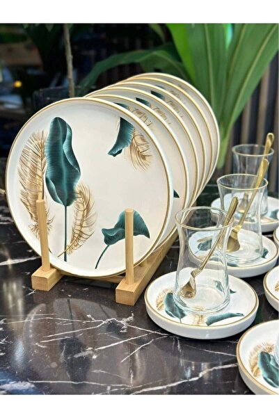 Onedekor 18 Parça Modern Başak Pasta Çay Saati Seti