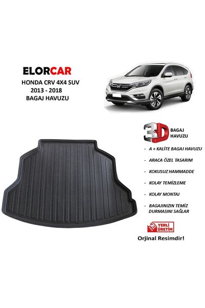 ELORCAR Honda Crv 4x4 Suv 2013 2018 Uyumlu  3d Bagaj Havuzu