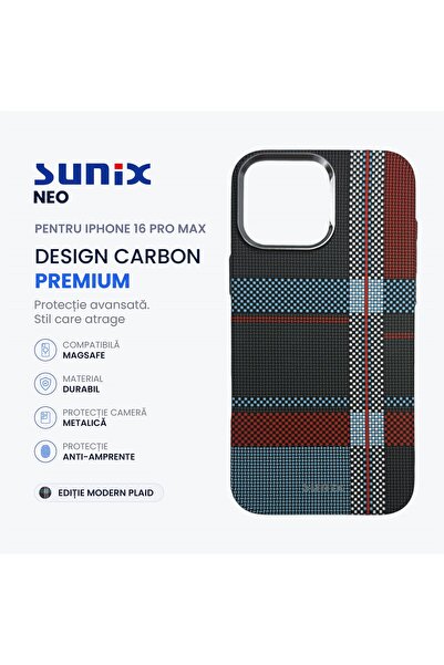 Sunix Husa Neo pentru iPhone 16 Pro Max A3296, Compatibila MagSafe, Design Ca...