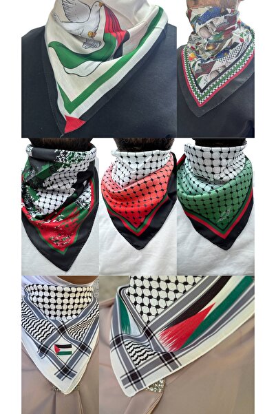 ALDAIYR 7 أوشحة بتصميم فلسطيني 50x50 للجنسين مناسبة للاستخدام اليومي، شال من ...
