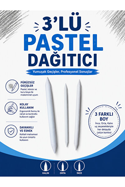 O&S Oyun ve Sanat Eğlen-Üret Eskiz Pastel Dağıtıcı, Gölgelendirme Kalemi, Kay...