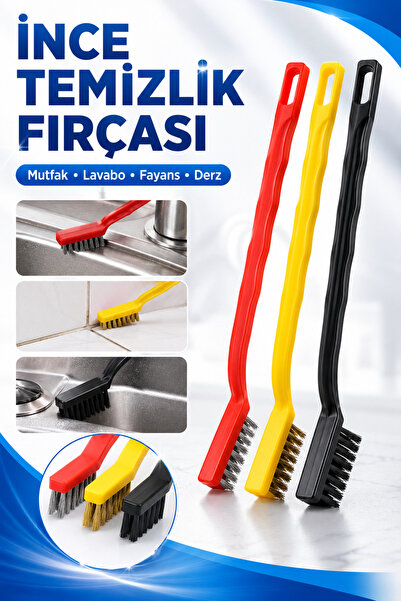 MAROKEN İnce Temizlik Fırçası Mutfak Lavabo Fayans Derz Temizleyici Kazıyıcı ...