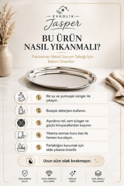 JASPER 6'lı Çerezlik Ve Kahvaltılık Dekoratif Paslanmaz Çelik 12 Cm Sunum Tabağı