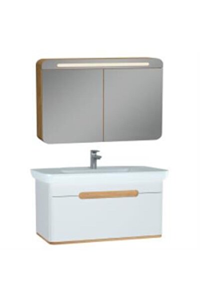 VitrA Sento Aynalı Çekmeceli Dolap Seti, Beyaz, 100cm (60814, 60897)