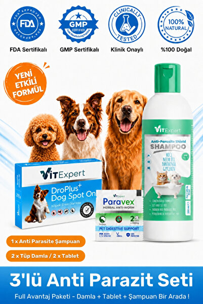 Vitexpert Köpek Anti Parazit Avantaj Paketi - Pire Kene Bit Parazit Karşıtı D...