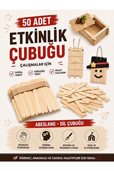 O&S Oyun ve Sanat Eğlen-Üret 50 adet Etkinlik Çubuğu, Öğrenci Anaokulu İlkoku...