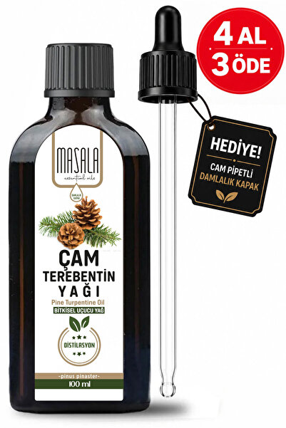 Masala Çam Terebentin Yağı 100 ml – Doğal Uçucu Yağ Cam Şişe (Pinus spp.)