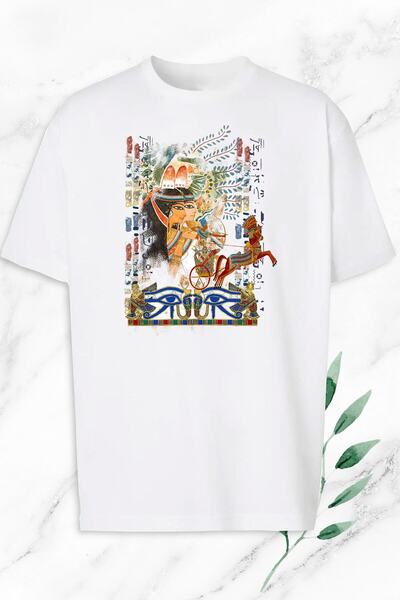 perseusshopping Μπλουζάκι Unisex Λευκό Oversize Ancient Egypt Egypt printed T...
