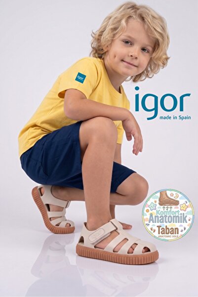 IGOR نعل غير قابل للانزلاق للأطفال من نيكو كاراميلو للجنسين صندل يومي 25y S10...
