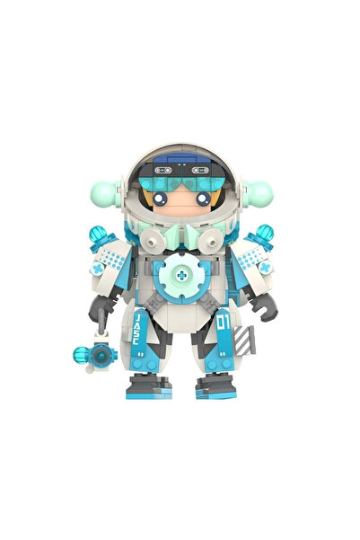 Generic Brand Jk9107 Jaki Astronaut Blue 488 Piece Block Toy