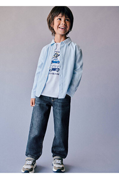 MANGO Baby Pamuklu Paperbag jean pantolon
