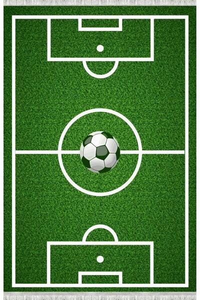 Carpettex Futbol Sahası Desenli Çocuk Odası Halısı – Kaymaz Tabanlı Yıkanabilir Dijital Baskı Halı Dijital