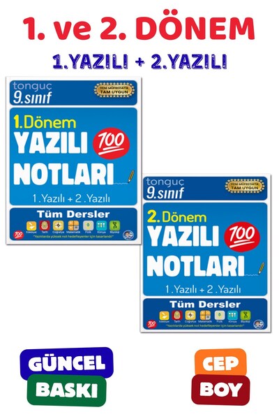 Tonguç Yayınları 9. Sınıf Yazılı Notları Set 2 Kitap - 1 Ve 2 Dönem - 1 Ve 2 ...