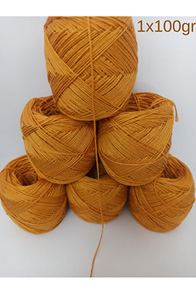 İPEK YÜN İPLİK DÜNYASI Bambu Koton Örgü İpi (Hardal) 100gr