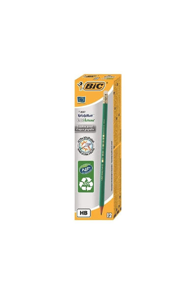 Bic Set 12 buc Creion HB cu radiera Evolution