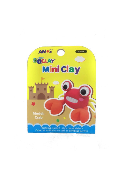 Amos Plastilina iClay MiniClay Amos, model Crab, 30 g, 4 culori/cutie