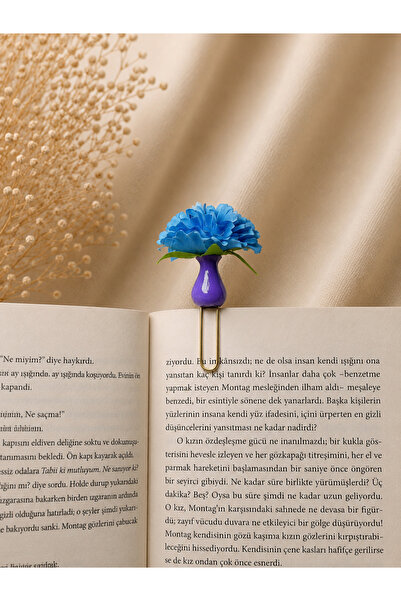 Güsvent Design Co El Yapımı Çiçekli Vazo Kitap Ayracı