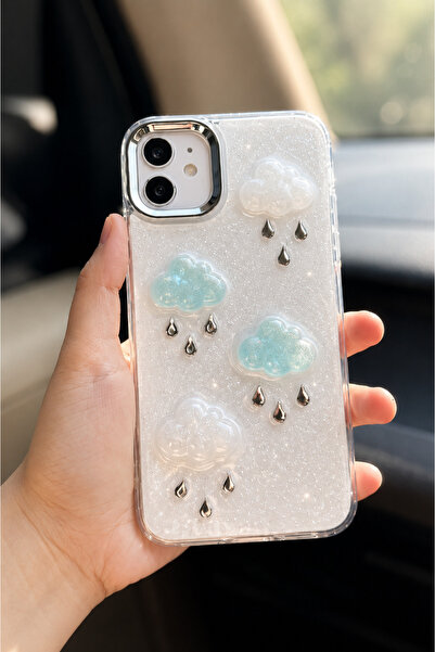Go Aksesuar Iphone 11 Uyumlu EPOKSİ BULUT Tasarımlı Oyuncaklı Esnek Silikon K...