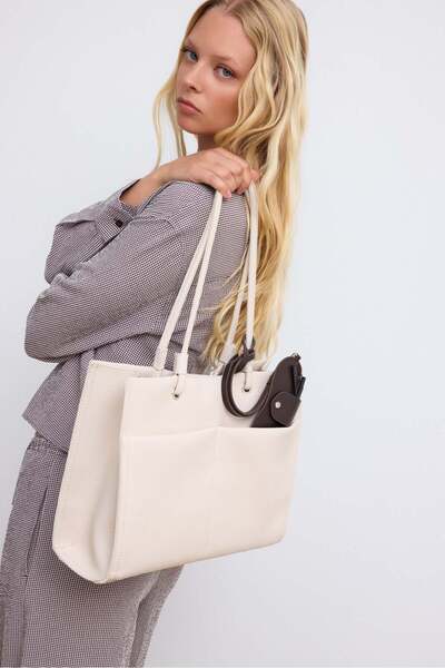 Shule Bags Τσάντα ώμου Madison με θήκη γυαλιών και κρέμα